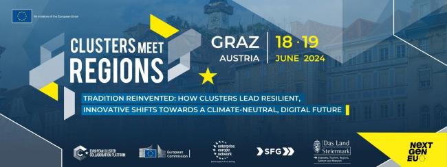 Banner podujatia Clusters meet regions v Grazi
